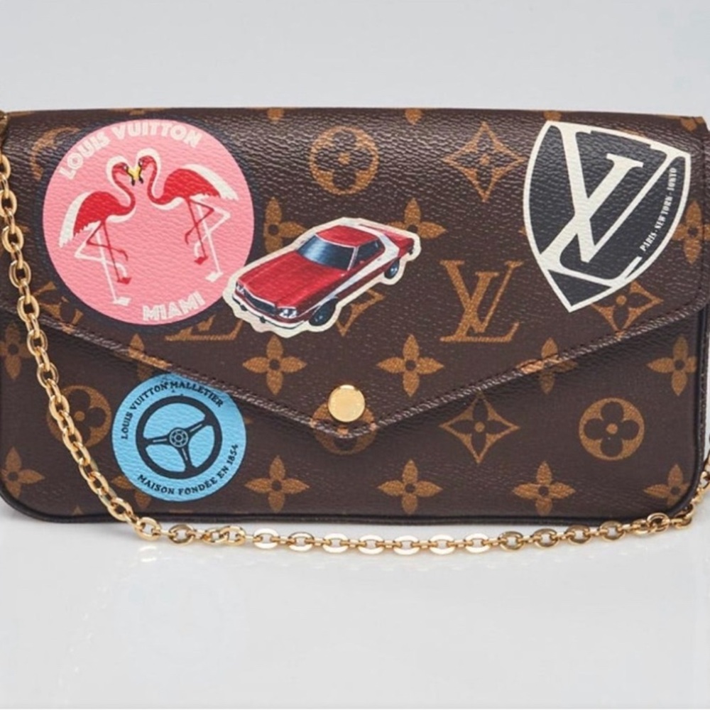 Authentic limited edition Louis Vuitton Monogram World Tour Pochette Felície Bag